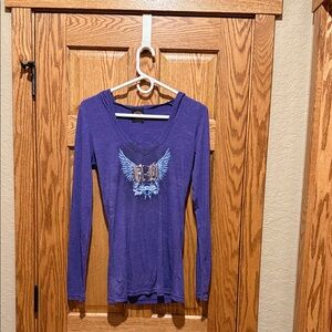 Harley-Davidson Purple Long Sleeve Tee with Winged Emblem